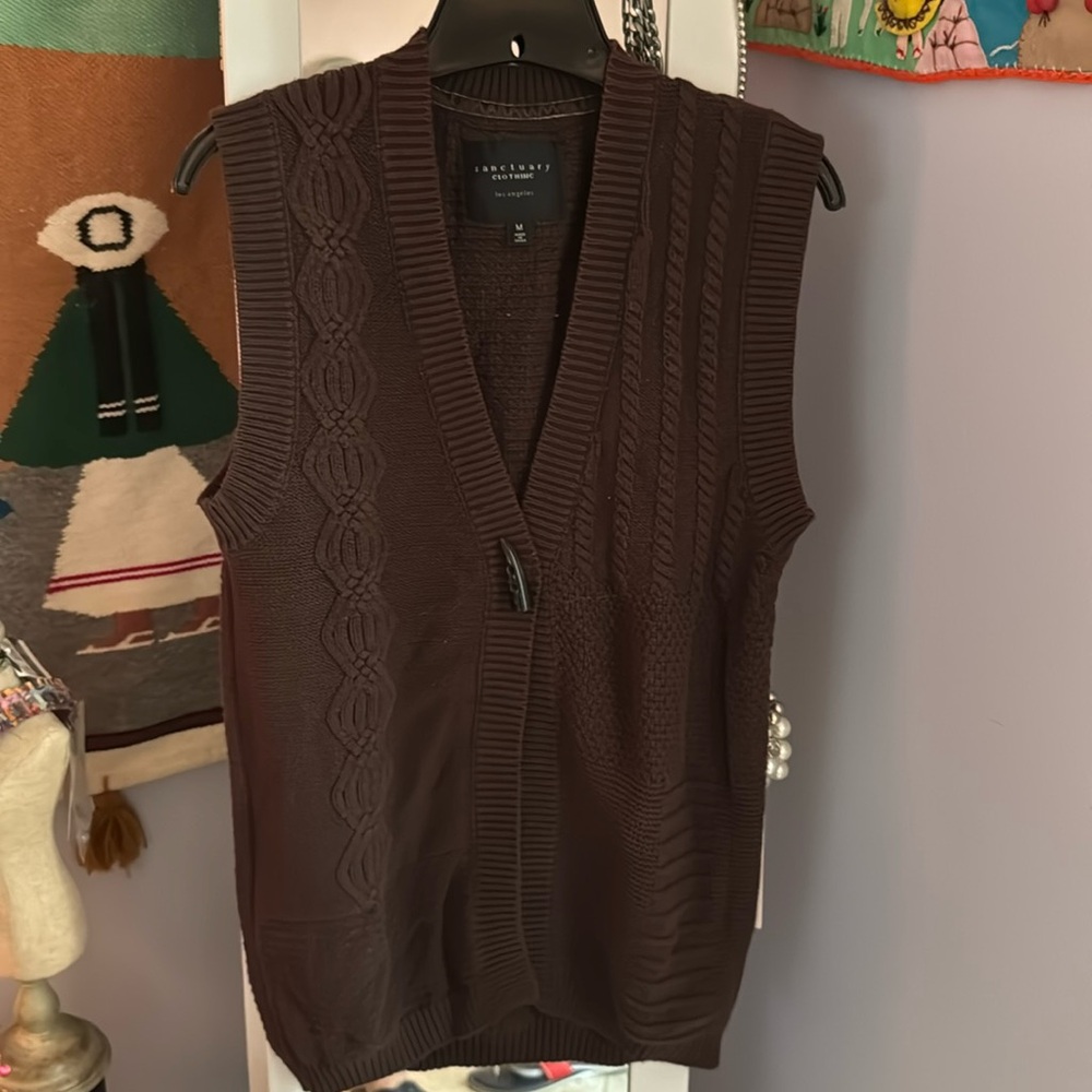 Beautiful brown vest by sanctuary clothing size medium 50% cotton 50% acrylic